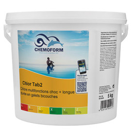 Chlore multifonctions galets de 250 gr seau de 5 kg