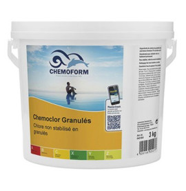 Chlore non stabilisé granulés seau de 3 kg - CHEMOFORM