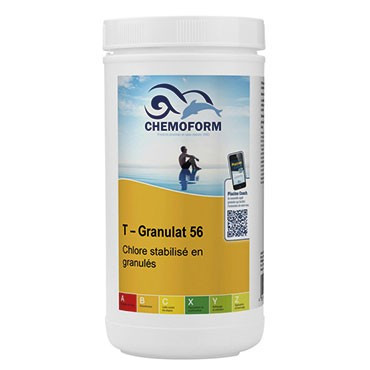 Chlore choc stabilisé granulés seau de 1 kg - CHEMOFORM