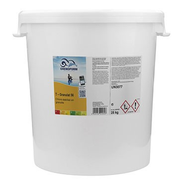 Chlore lent stabilisé granulés seau de 25 kg - CHEMOFORM