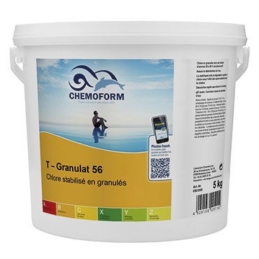Chlore choc stabilisé granulés seau de 5 kg - CHEMOFORM