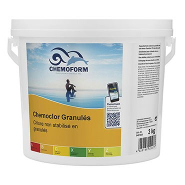 Chlore non stabilisé granulés seau de 3 kg - CHEMOFORM